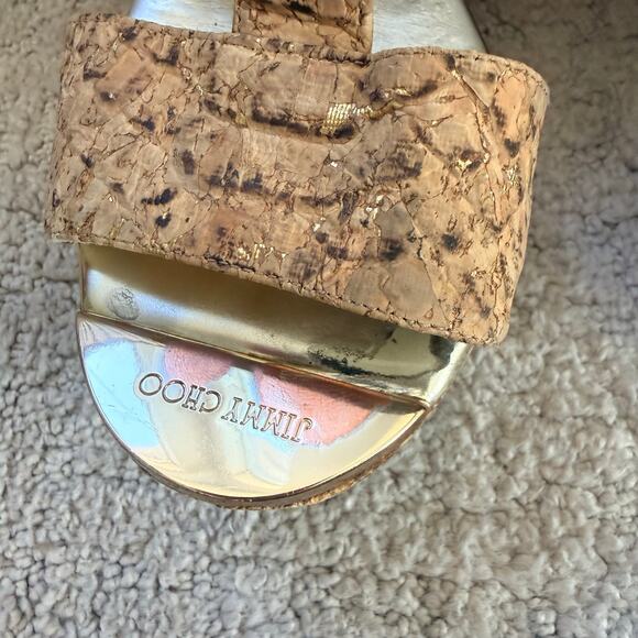 Jimmy Choo Porter Cork Wedge Sandals Size 35 (Women’s US 5) - Picture 10 of 12